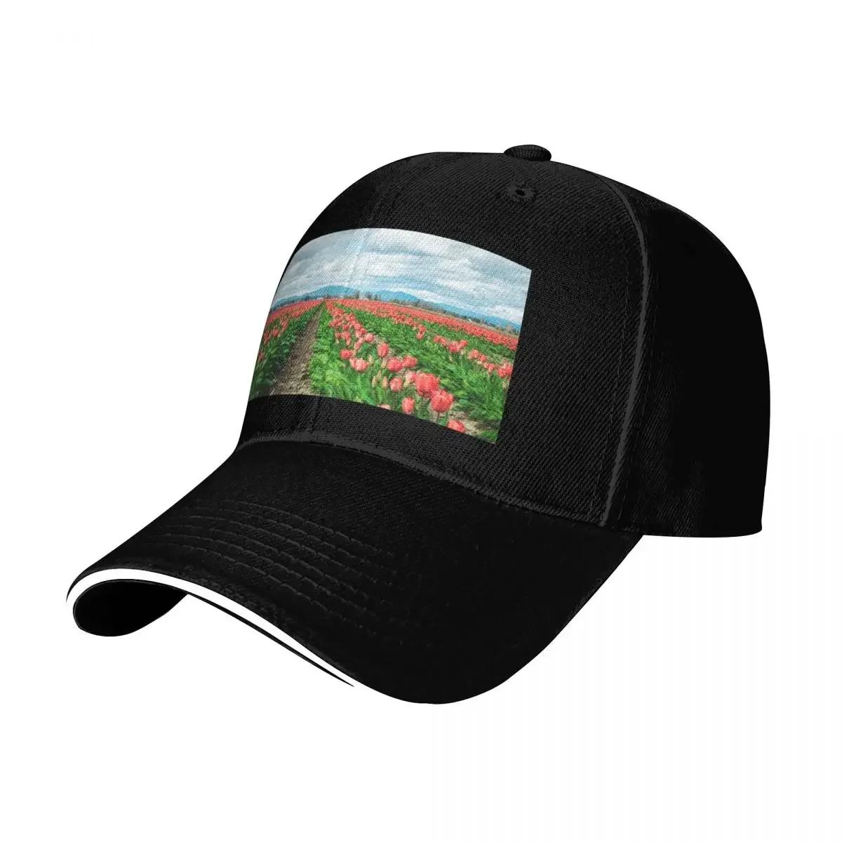 

Field of Tulips Baseball Cap black Golf tea Hat For Men Women's