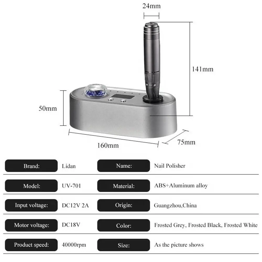 JIN PAI-Máquina Profissional Prego Drill, 40000RPM, Plug-in, elétrico, forte, elétrico, baixo ruído, unha polimento