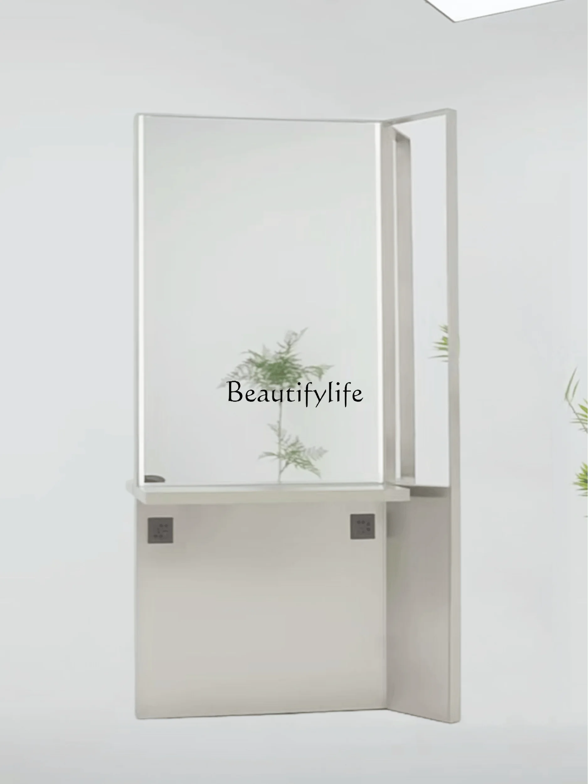 

For Hair Salon One-Piece with Table Board Trifold Mirror Single-Sided Speed Shear Mirror