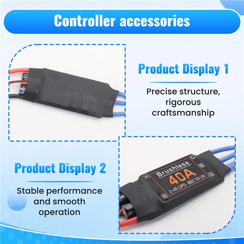 WOWFU-Brushless 40A Controlador ESC de Velocidade 2-4S With5v 3A UBEC Forrc FPV Quadcopter RC Aeronave Helicóptero