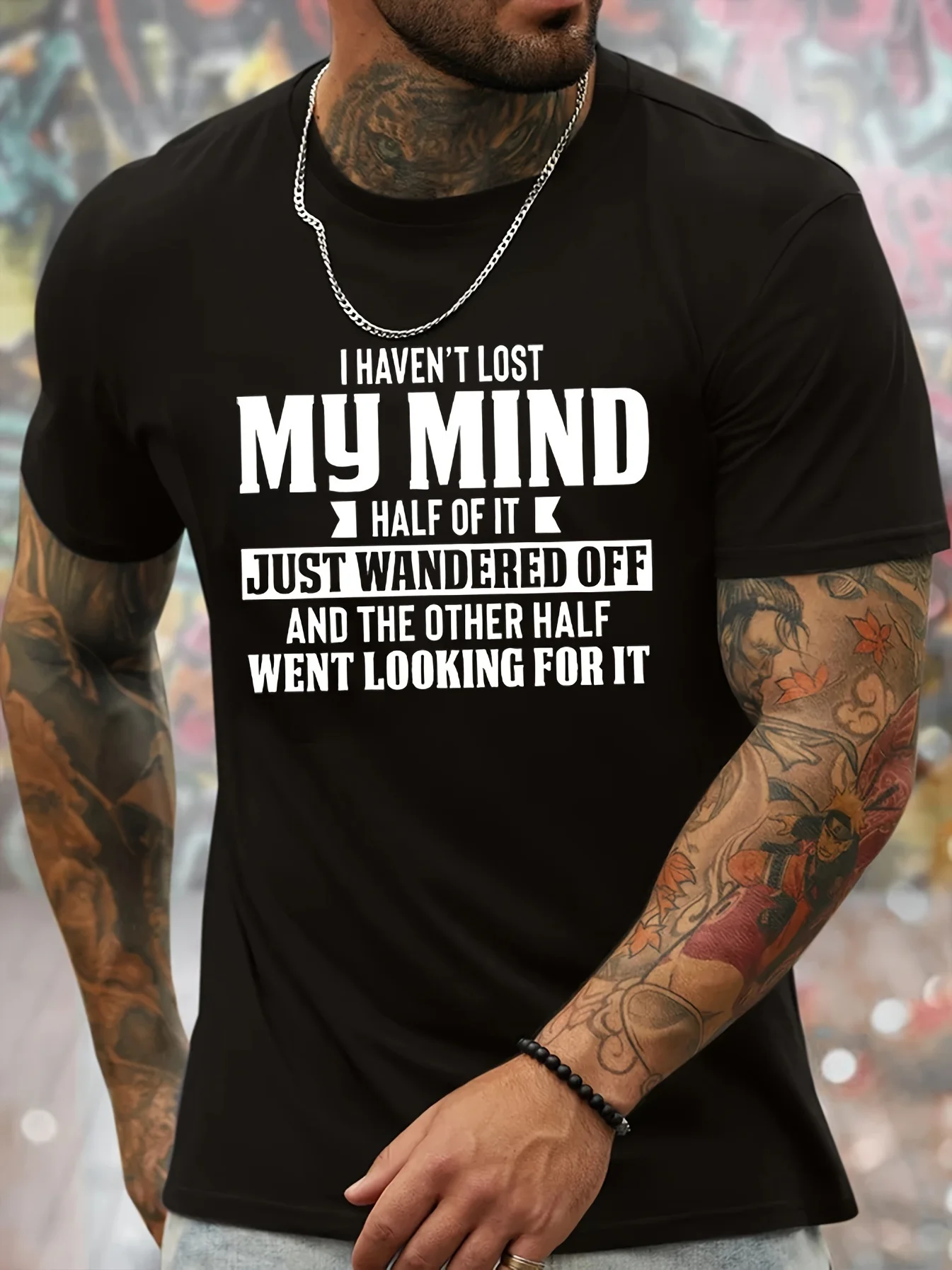 

Мужские футболки с принтом I HAVEN'T LOST MY MIND, повседневная быстросохнущая дышащая футболка, футболка с короткими рукавами для тренировок по бегу