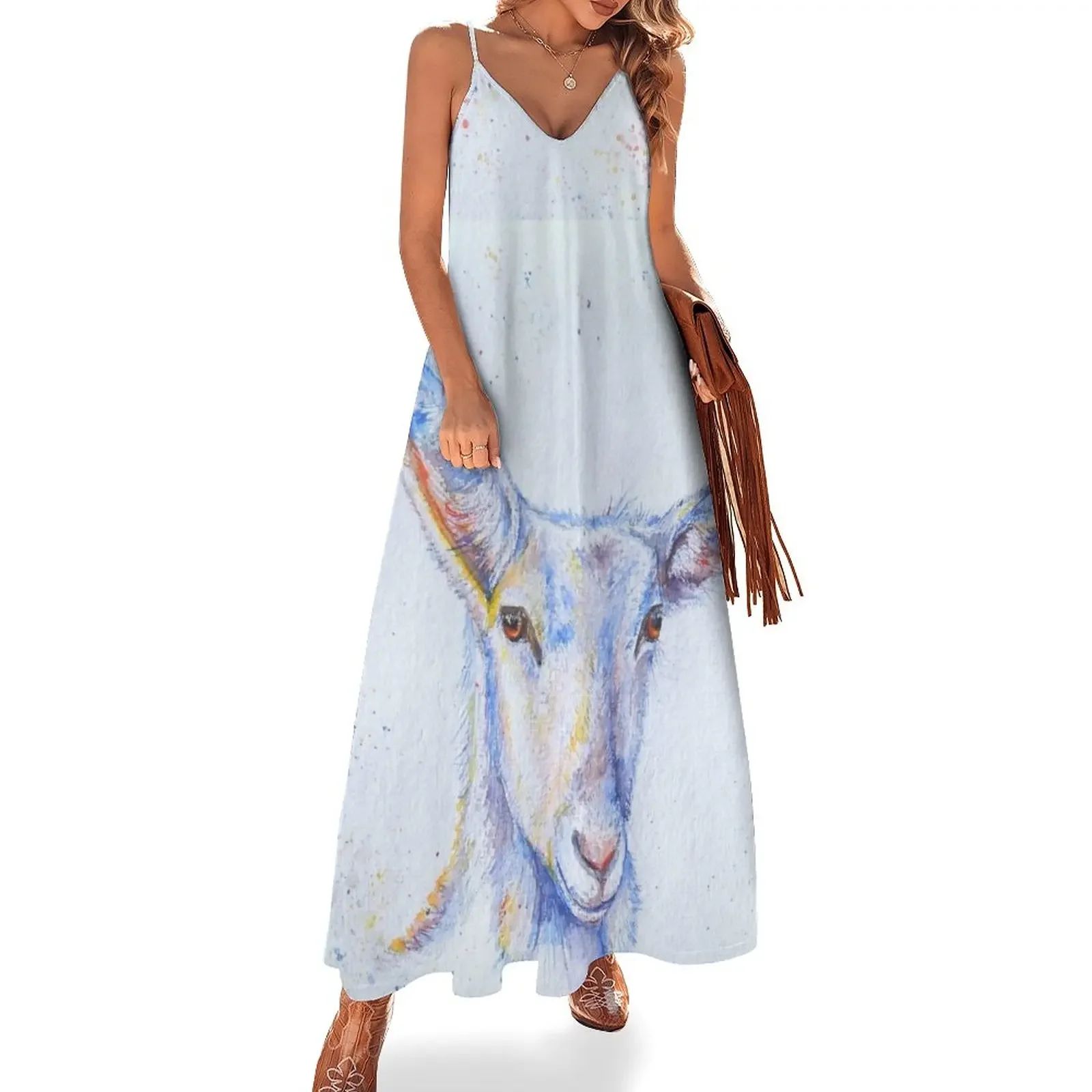 

Watercolor goat painting Sleeveless Dress dresses for official occasions Dress women women formal occasion dresses