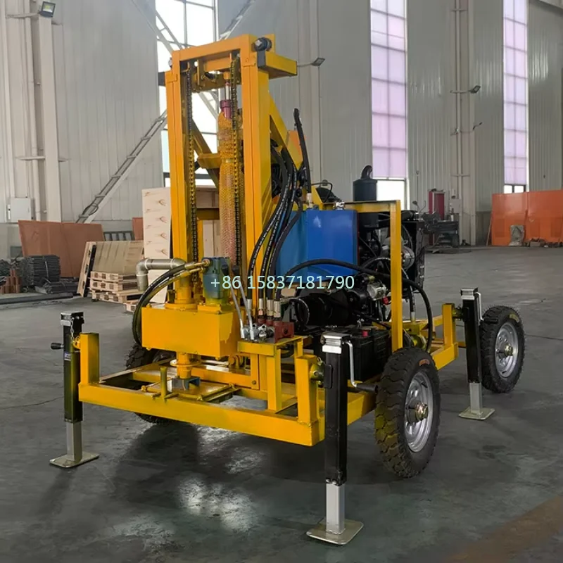 Borehole Water Well Drilling Rig Machines 100M Mine Drill Rig Water Well Drilling Rig Four Wheels Drilling Machine with Legs