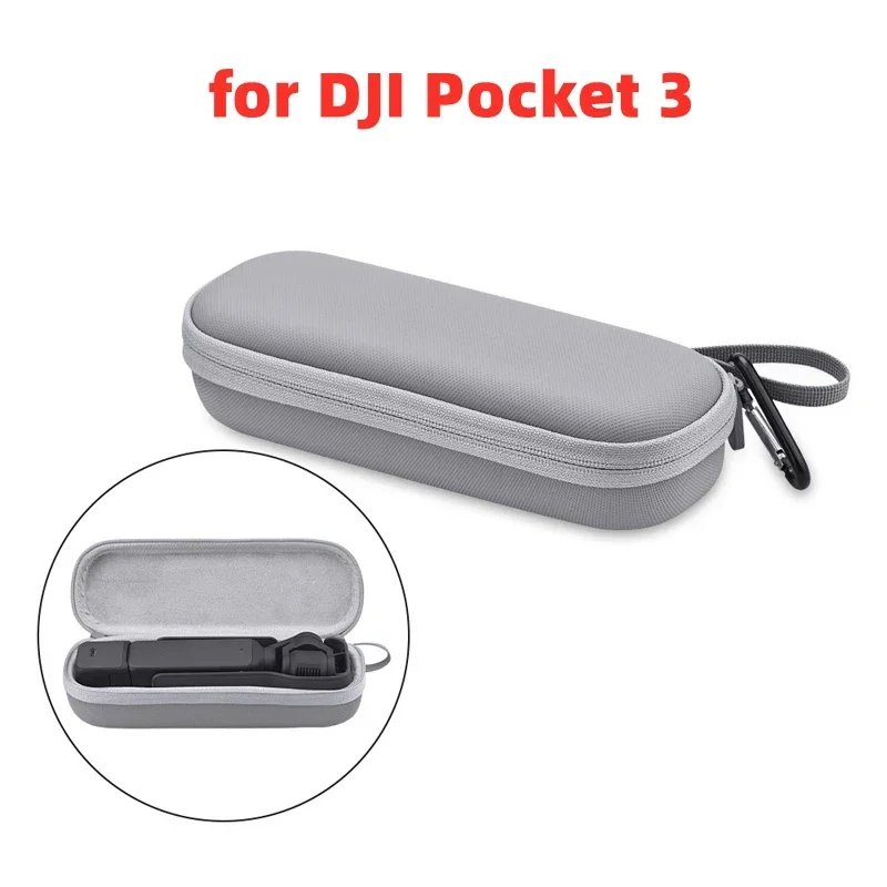 Portable Stroage Bag for DJI Pocket 3 Carrying Case PU Shell Waterproof Handbag with Carabiner Handheld Gimbal Accessories