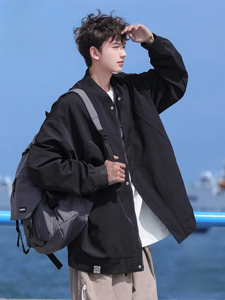 

PaulFrank Trendy Hooded Jaet Spring Autumn Men's Loose Casual Versatile Zipper Decorated Polyester Fiber Windproof Coat