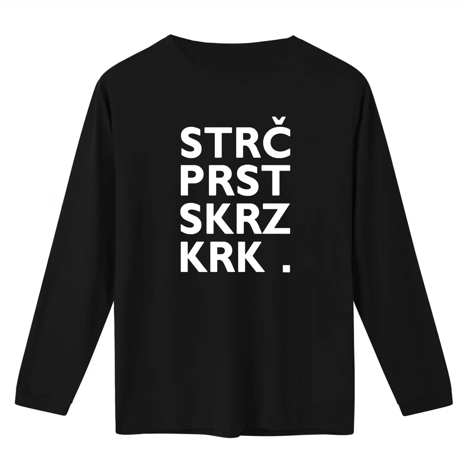 Str? Prst Skrz Krk - Slovak Czech tongue twister T-Shirt Summer Casual Cotton Tee Oversized Streetwear Tops Unisex Men Women