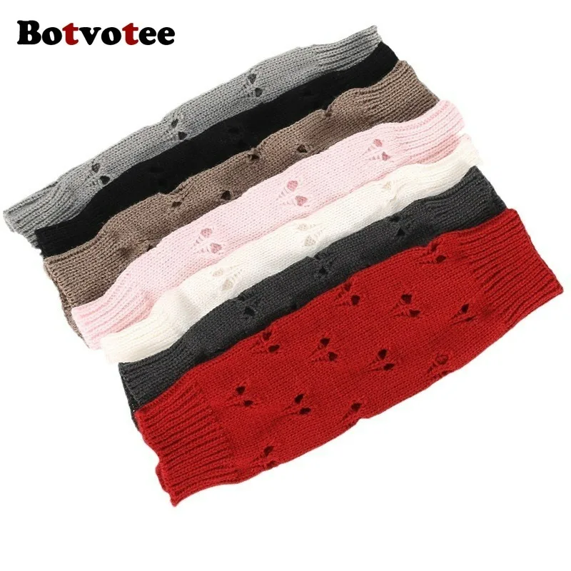 Botvotee Fingerless Gloves Sleeves for Women Y2k Accessories Arm Warmers Knit Winter Warm Long Sleeves Cute Hands Free Gloves