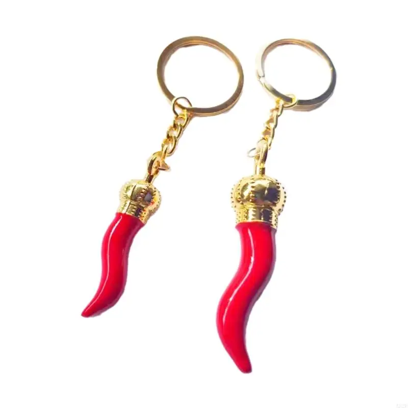 

A52E Fashion Chilli Pepper Charm Keychain Haning Ornament Keyring Sweet Cool Pendant Decoration for Purse Bag Backpack