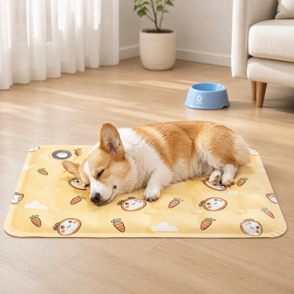 Dog Bed Cartoon Pet Cooling Mat Non-Slip Self Added Water Pet Ice Cushion Moisture-proof Anti Bite Dog Cold Bed Mat Summer