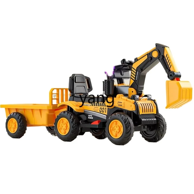 

L'm'm Super Large Tractor Toy Car Can Sit Children's Electric Car Remote Control Excavator Excavator