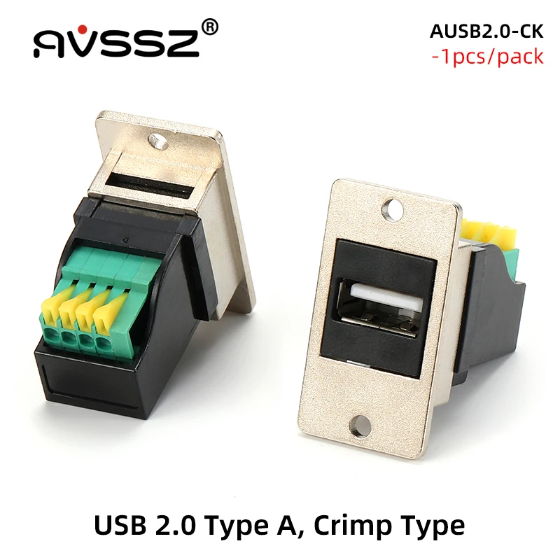 AVSSZ USB 2.0 3.0 Tipo-C Cavo Connettore Presa dati quadrata Adattatore multifunzionale per saldatura di pannelli in metallo/plastica/a crimpatura