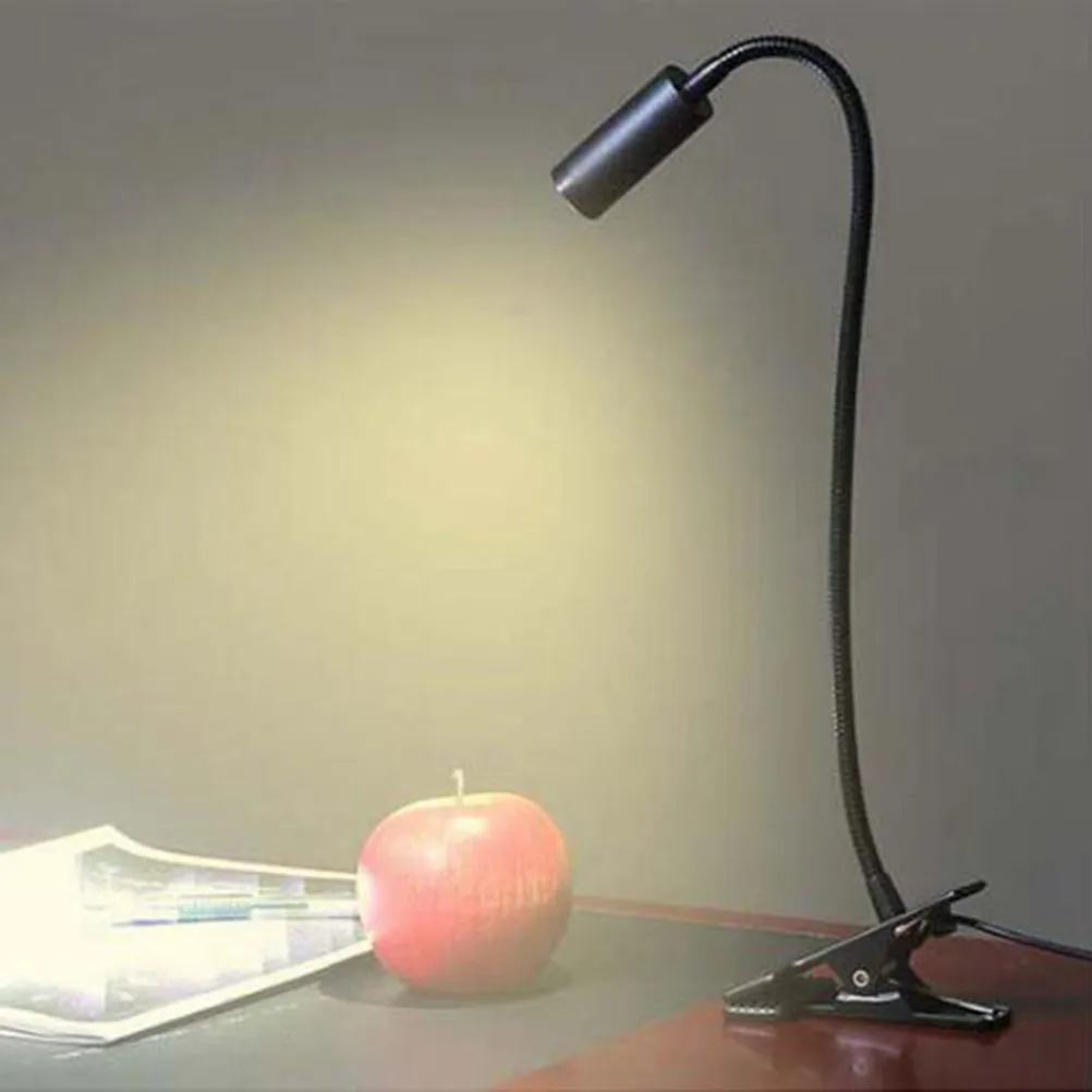 LED 3W Clip Lamp Reading Light Flexible Gooseneck Eye Protection USB Powered Desk Bed Headboard Work Spotlight Workshop Light