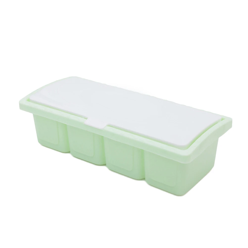 

4 Section Seasoning Box Spice Jars Condiment Container Kitchen Cruet Free Salt Pepper Sugar Corn Starch Paprika