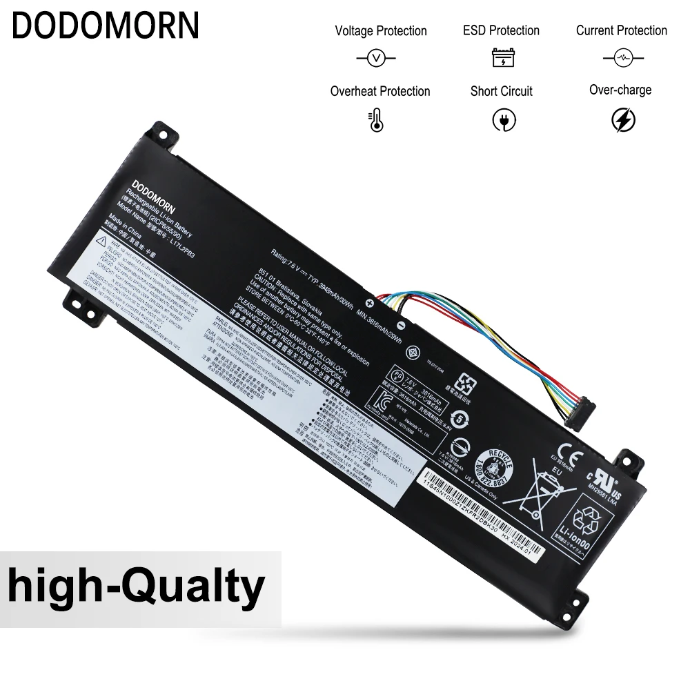 DODOMORN L17L2PB3 Laptop Battery For Lenovo V130-151KB V130-15IGM V130-15IGM(81HL) V130-15IKB V330-14IKB V530-15IKB V330-15ISK