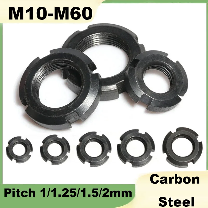 1PCS Round Slotted Nut M10 M12 M14 M16 M18 M20 M22 M24 M25 M27 M30 M33 M35 M36 M39 M40 M42 M45 M48 M50-M60 Four Slot Nut GB812