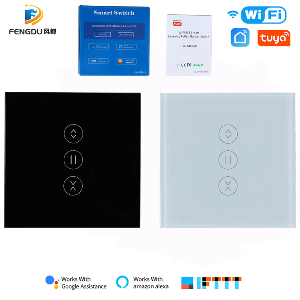 

Tuya WIFI Smart Curtain or Roller Shade Motor Smartthings Hub Timer Alexa Google Home Control Alexa Voice Control