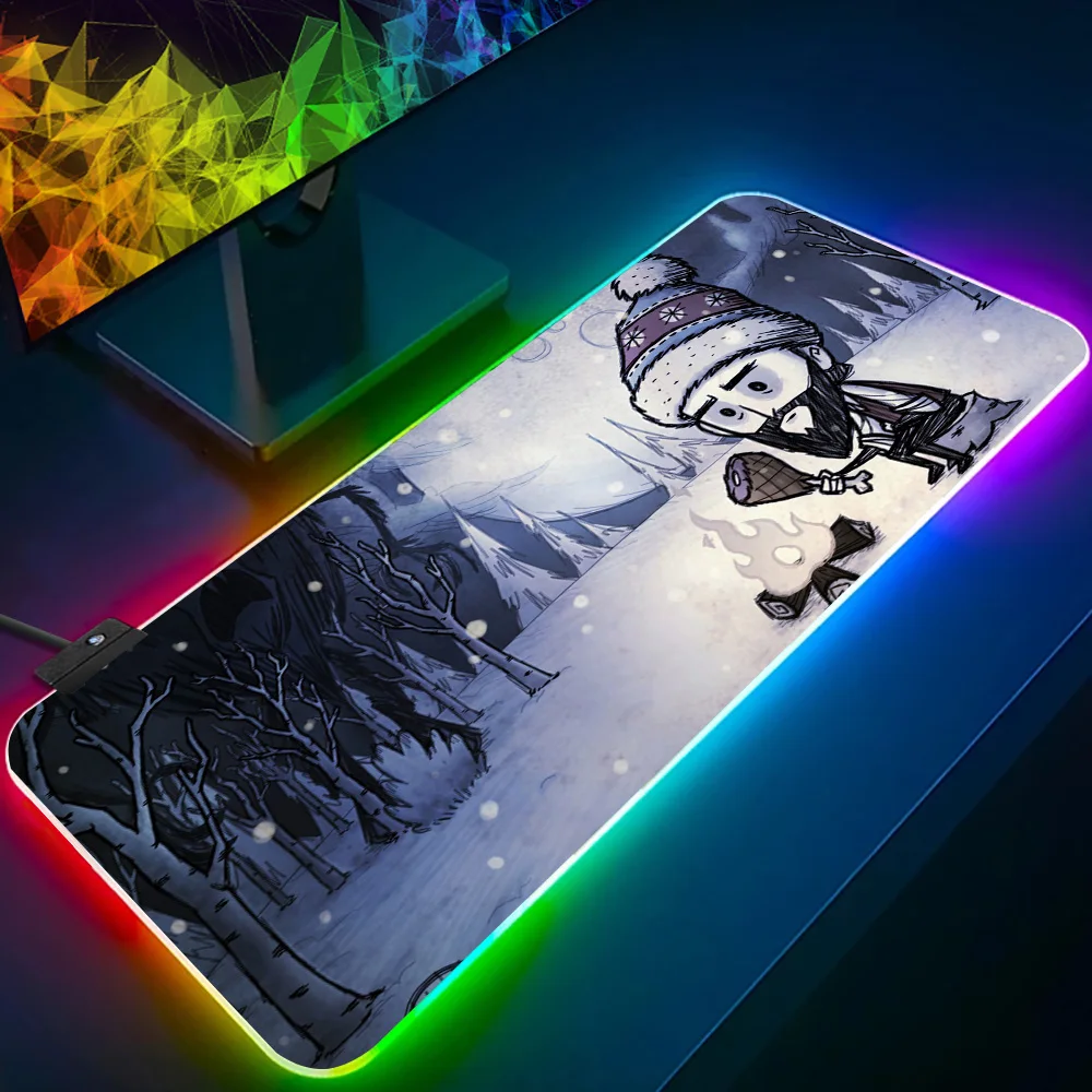 Games Hot Dont Starve RGB Pc Gamer Keyboard Mouse Pad Mousepad LED Glowing Mouse Mats Rubber Gaming Computer Mausepad image 3