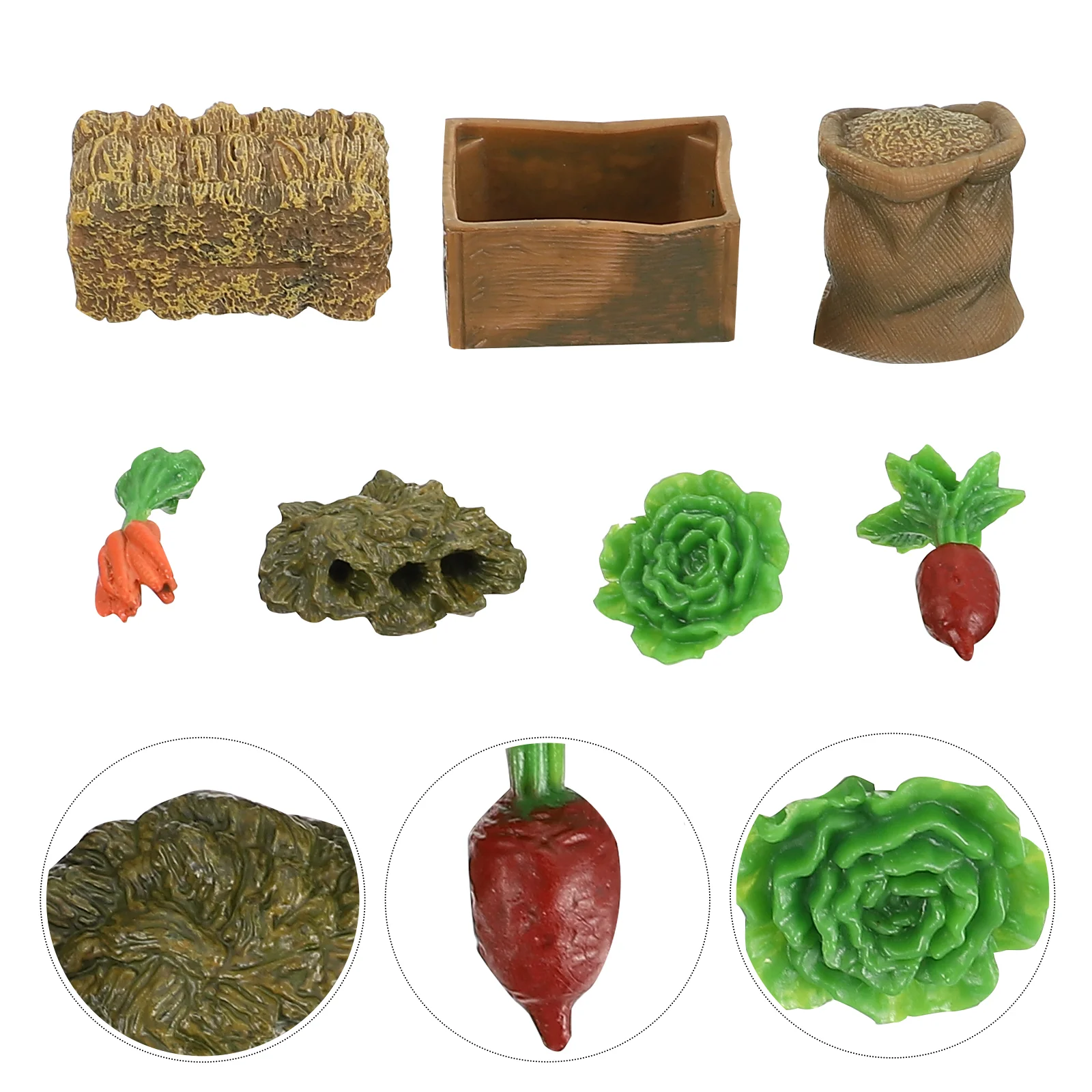 

7 Pcs Garden Vegetable Ornament Micro Landscape Miniature Farm Kit Terrariums Ranch Farming Toy Fairy Decor Prop