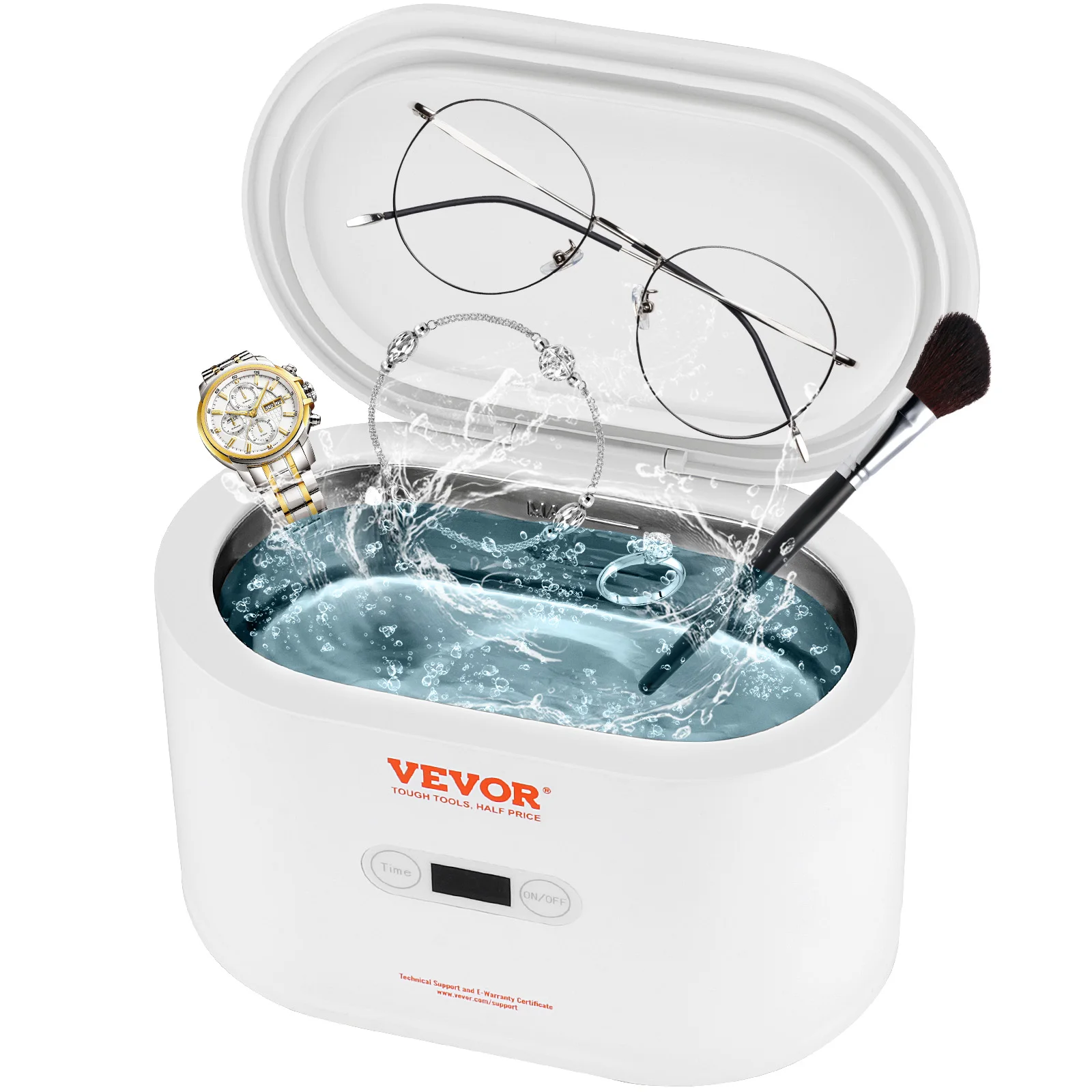 VEOVR 650ml Ultrasonic Cleaner Mini Portable Washing Machine Ultrasound Bath Sonic Cleaning Devices for Glasses Home Appliance