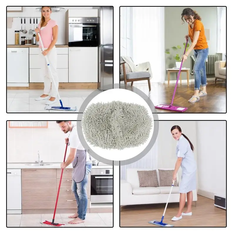 Mop Pads Refills Household Replacement Mop Pads Microfiber Mop Head Replacement Washable Mop Pad For Floor Mopping Cleaning