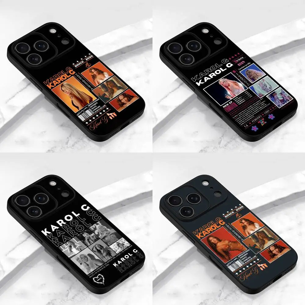 

K-Karol G Tropicoqueta Phone Case For iPhone 17,16,15,14,13,12,11,Pro,Max,Plus,E,Air,Mini Protective Black Cover