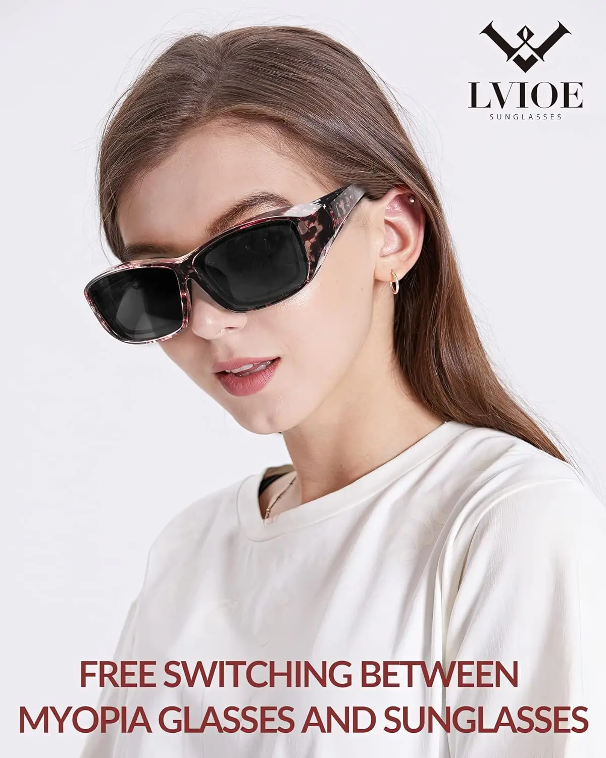 LVIOE Polarized Fit Over Glasses Sunglasses for Men Women to Wear Over Prescription Glasses with UV Protection LS024