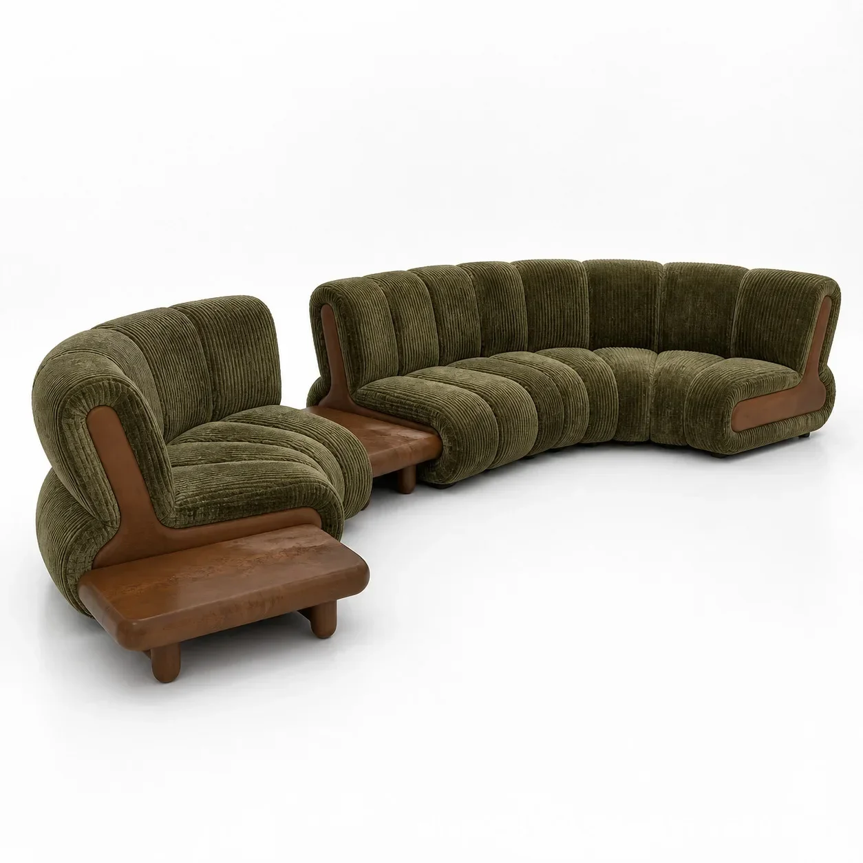 Curved Living Room Small Waist Fabric Sofa Lamb Wool Module Special-shaped Piano Key Sofa
