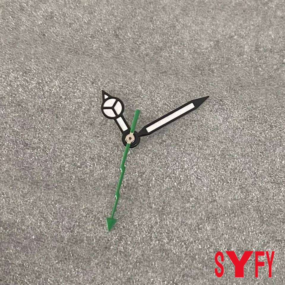 NH35 стрелки с черными краями, белые стрелки Mercedes Medsey Benz Pointer для NH35/36/4R/7S SEIKOMovement, зеленые светящиеся детали часов