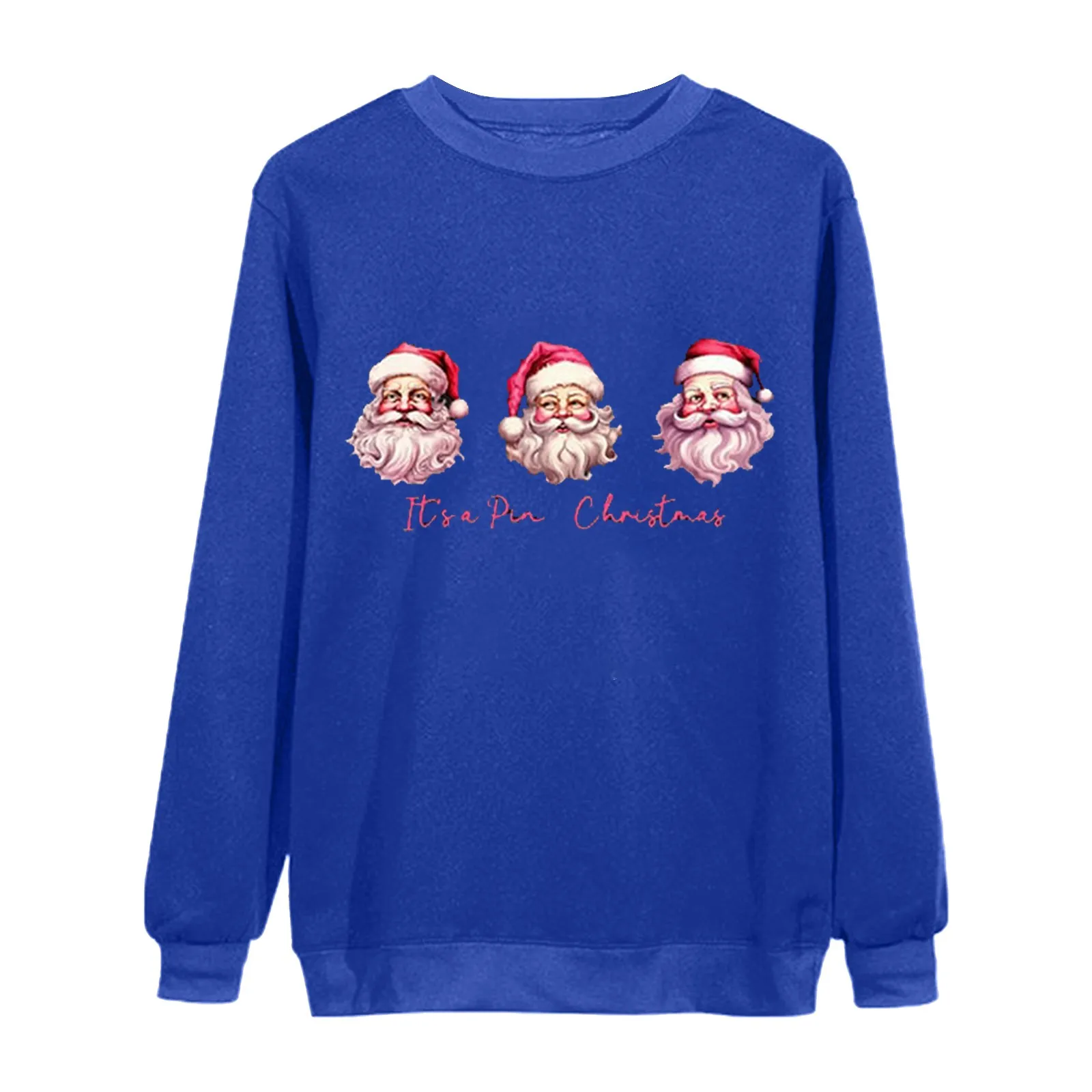 Sudaderas con capucha rosas de dibujos animados de Papá Noel para mujer, jersey con gráfico divertido de Feliz Navidad, sudaderas con estampado de letras, Tops elegantes de invierno para mujer