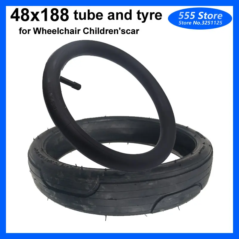 48x188 Inner Tube Outer Tyre 48*188 Pneumatic Tire for  Wheelchair Children's Tricycle Baby Carriage trolley Accessories