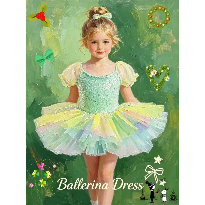 

Girls Ballet Tutu Dress Sleeveless Princess Skirt Kids Stage Performance Costume Ballroom Training Dance Fairy Tutu Leotard