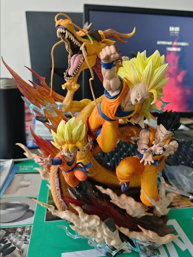 

Аниме Dragon Ball Z Super Saiyan 3 Son Goku Son Goten Son Gohan Battle Ver. Фигурка из ПВХ, коллекция статуй, модель игрушки, кукла