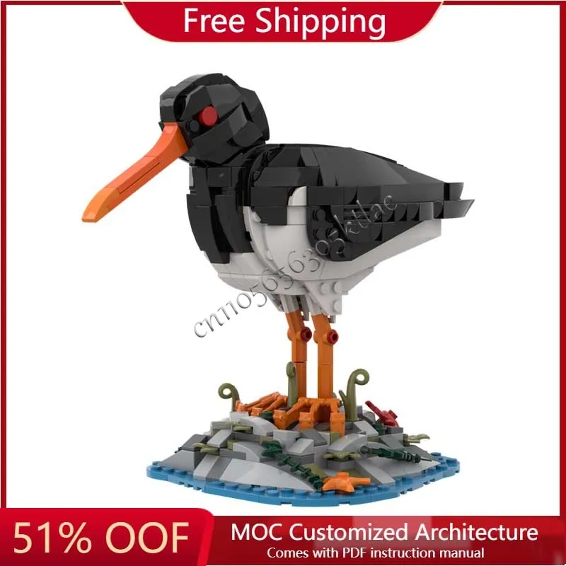 

522PCS MOC Animal Series Oystercatcher Model Building DIY Creative Assembly Toy Sets Christmas Gifts Suitable For All Enthusiast
