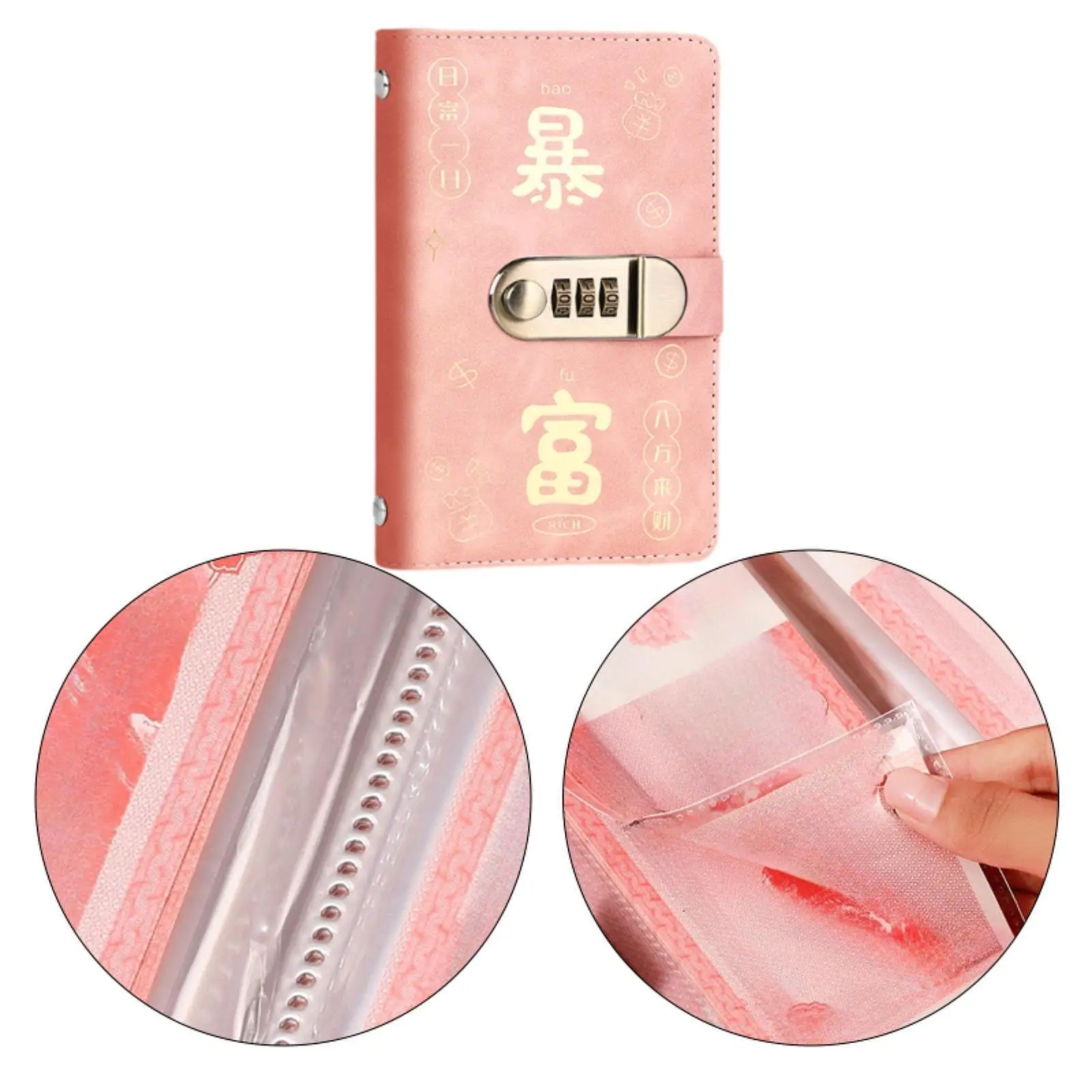 Cash Envelopes with Combination Lock Stylish Faux Leather Money Organizer for Budgeting and Savings Plan