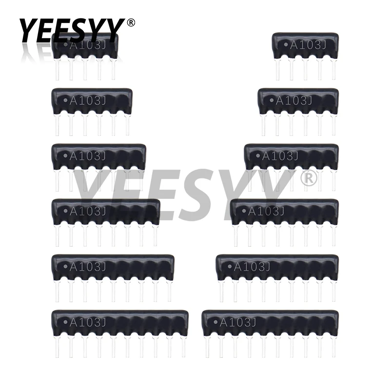 10pcs 9PIN 8PIN 7PIN 6PIN 5PIN exclusion Network Resistor array DIP 100 220 470 680 1K 1.2K 1.5K 2K 2.2K 4.7K 5.1K 10K 100K ohm