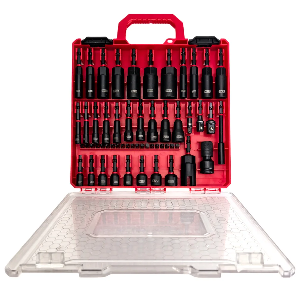 55-Piece Impact Nut Driver Set Hardware Tool Kit Screwdriver Bits for Home Repair And Maintenance
