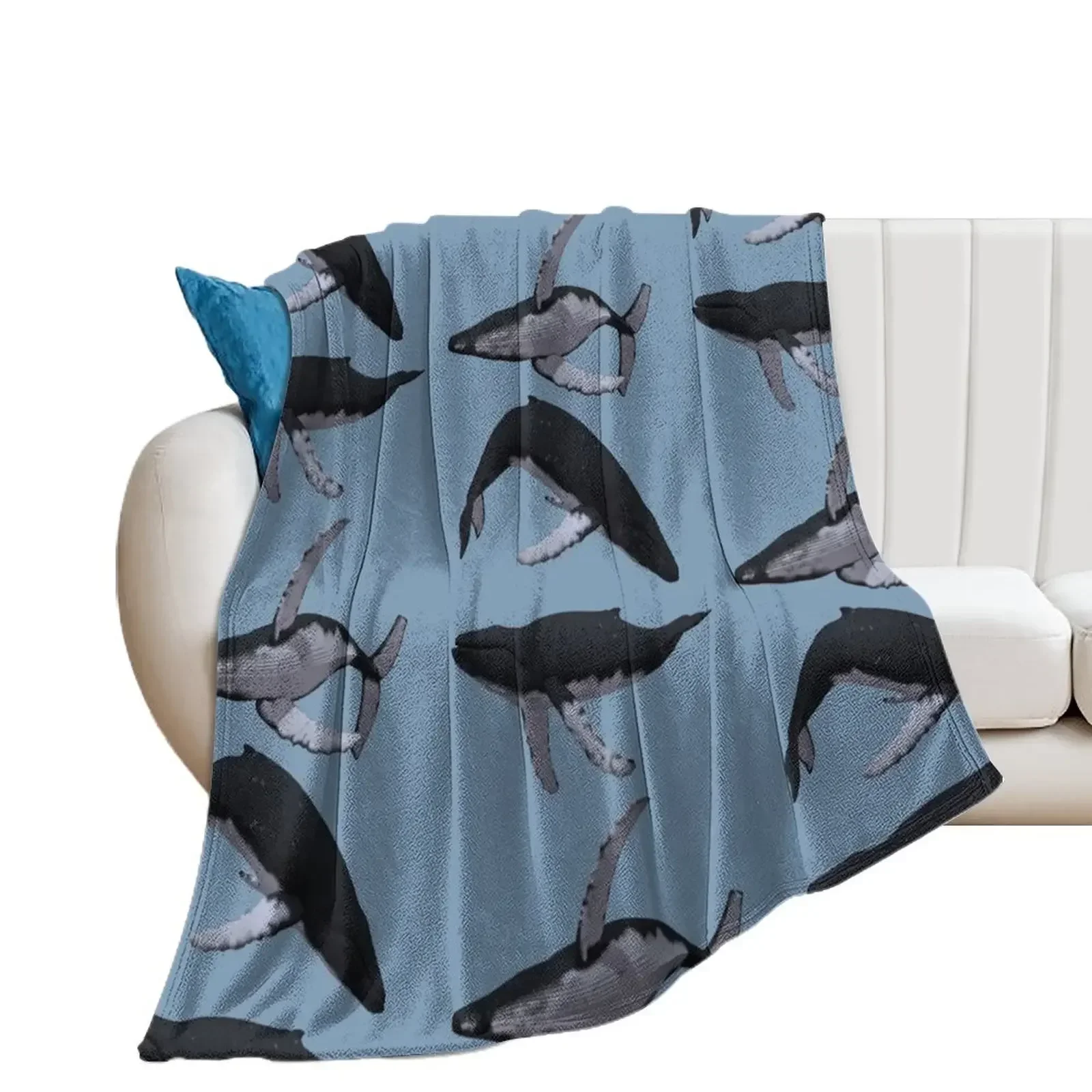 Humpback Whales Throw Blanket Soft Plaid Baby Loose Blankets