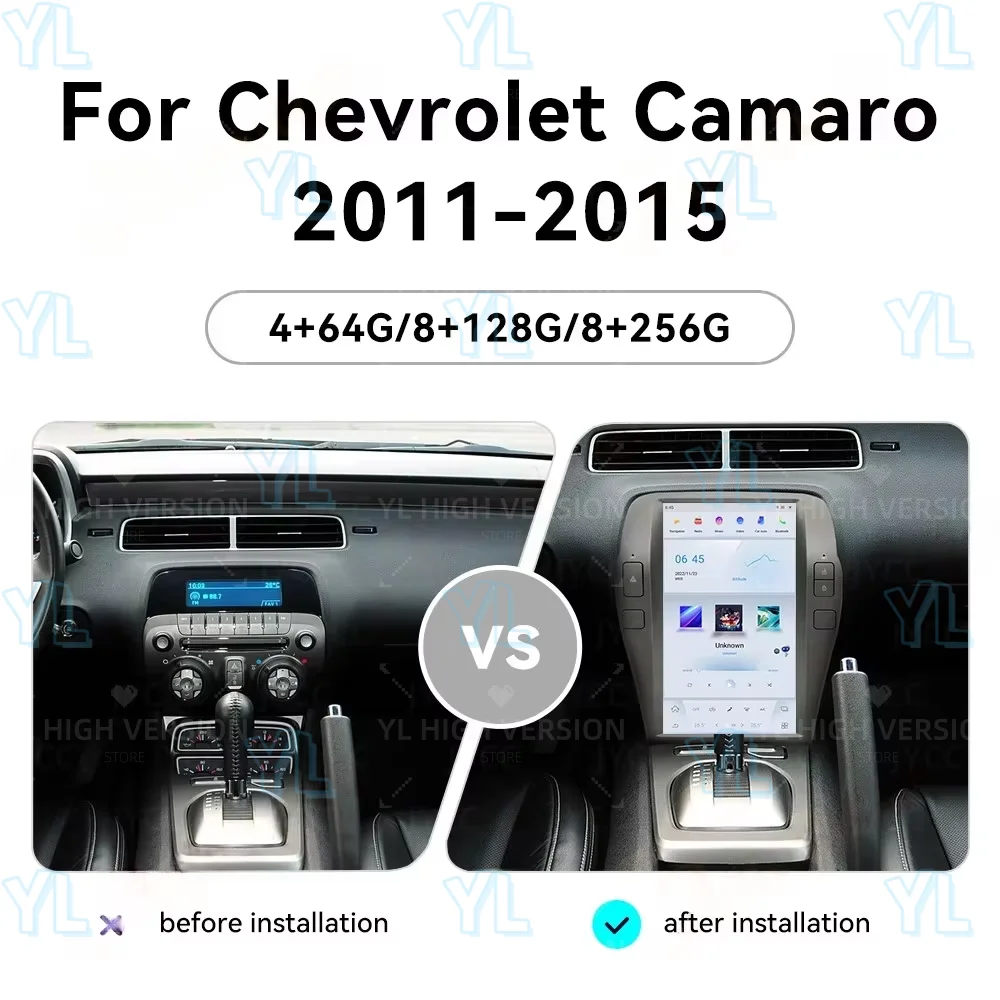12inch Carplay For Chevrolet Camaro 2010-2015 Android 9 Multimedia Player Car GPS Navigation Auto Stereo Radio Tape Headunit