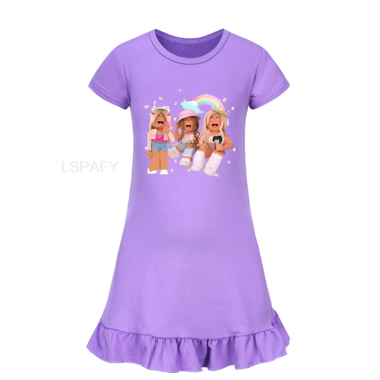 Moda bambini abbigliamento estate ragazze abiti pigiama bambino cotone principessa camicia da notte ragazza pigiameria bambini ROBLOX camicia da