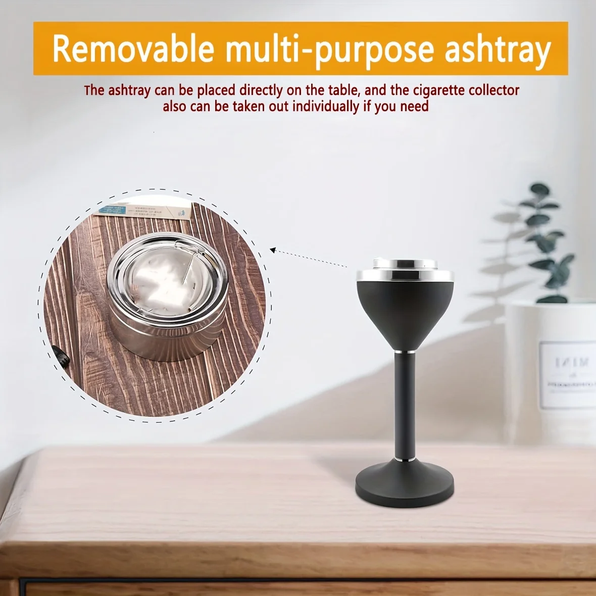 

Standing Floor Ashtray with Lid Anti-Fly Ash Metal Luxury Upright Ashtray for Office Bathroom Home Hotel Multiple Colors Options