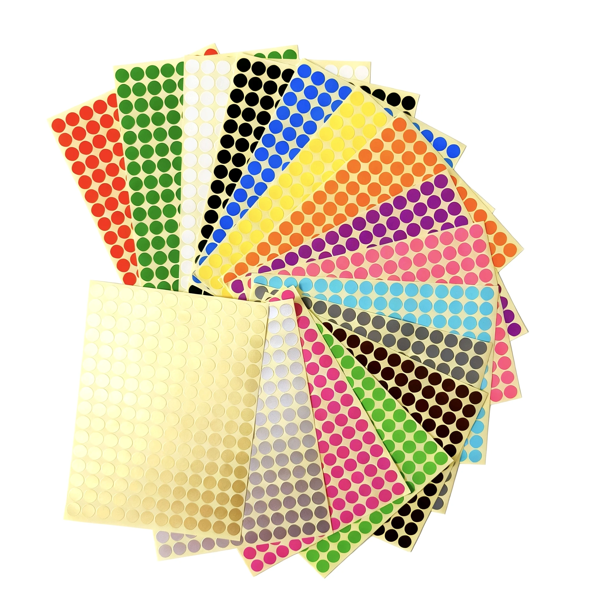 16 Sheets 3072pcs 10mm Colorful Dot Index Stickers Writable Classification Sticker Removable Round Labels Marking Stickers