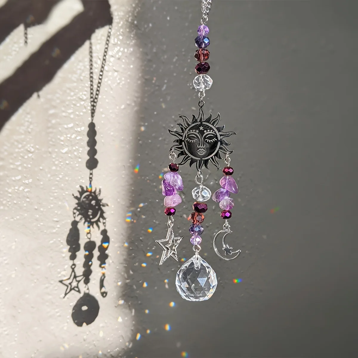 Amethyst Moon Goddess Sun Catcher Amethyst Moon Star Christmas Ornament Party Decoration