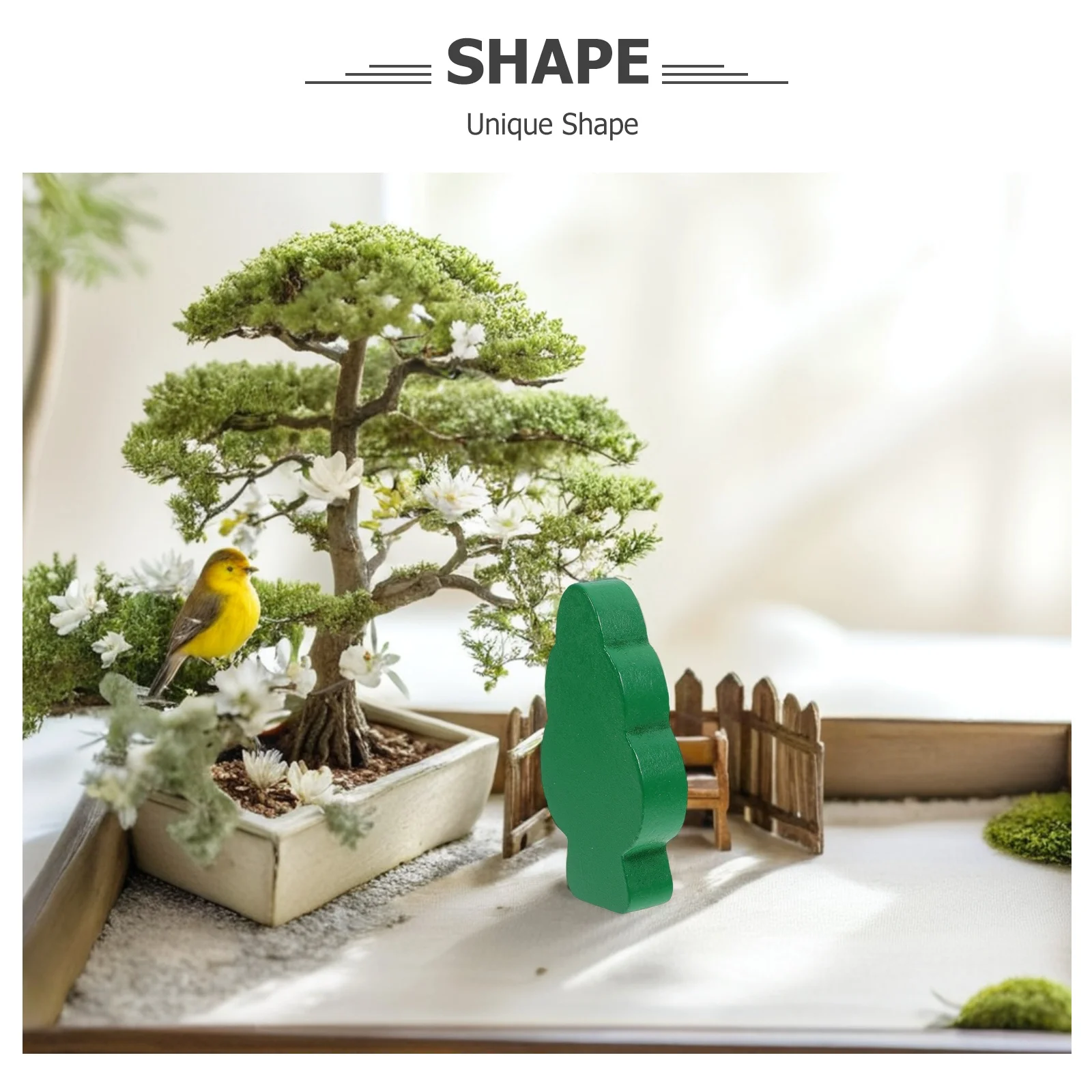 Mini arbres en bois, 6 pièces, Texture, petit décor de paysage pour maison de poupée créative, installation de Table de sable, bricolage