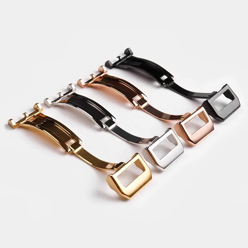 Per orologio da pilota IWC Le Petit Prince Cintura Fibbia di ricambio in silicone Mark 18 Cinturino portoghese Fibbia pieghevole in acciaio inossidabile