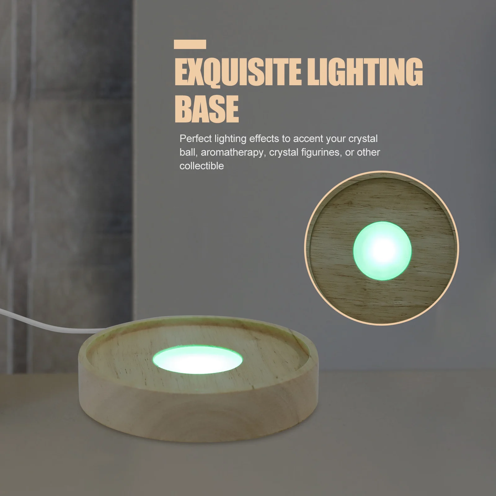 

Glowing Crystal Decorative Item Usb Light Base For Crystal Ball Aromatherapy Display Led Stand Decor Night Lamp