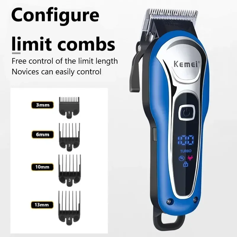 Kemei  Hair Clipper for Man KM-1995 Professional Precision Adjustment Cordless Hair Trimmer Rechargeable Haircut Machine