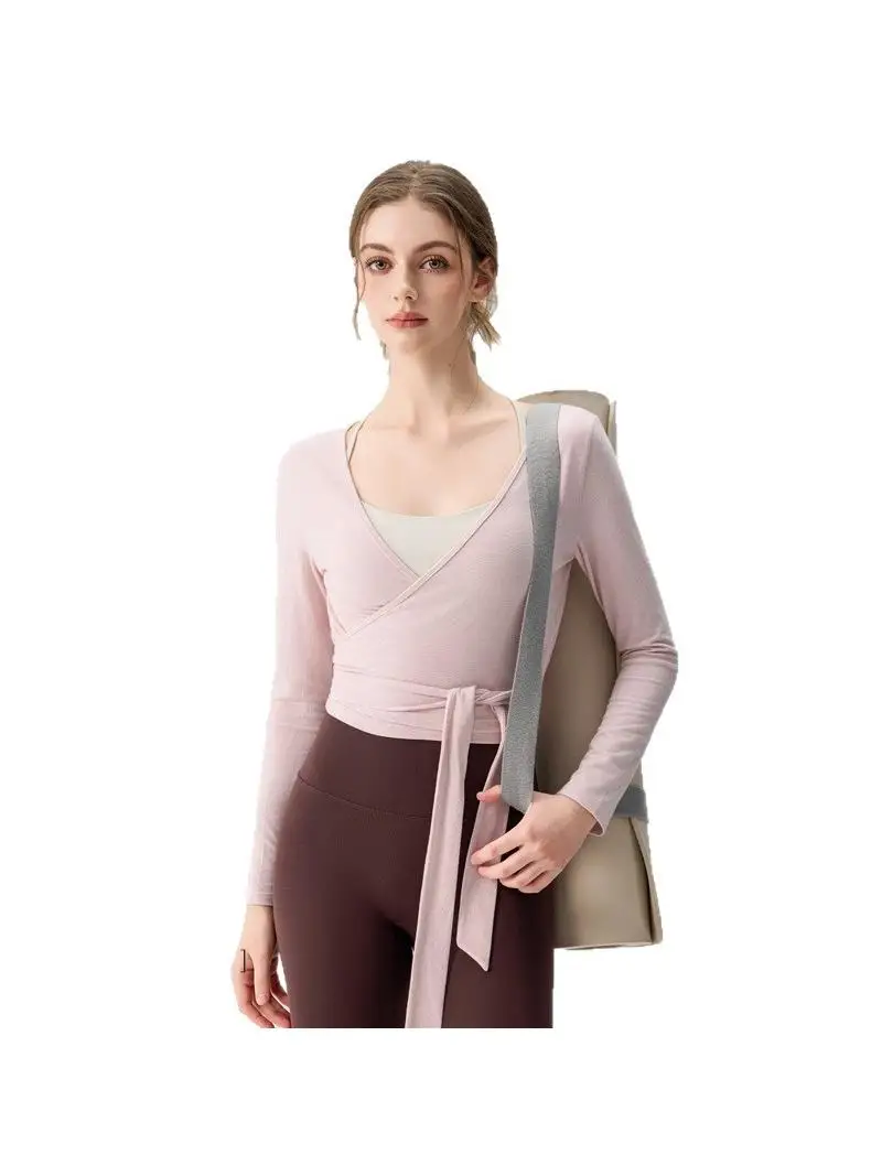 Top de Yoga Dry-Fit de Manga Longa, Roupa de Dança e Fitness, Colete de Treino de Pilates, Roupa Esportiva Feminina Modeladora, Conjunto de Corrida de Secagem Rápida