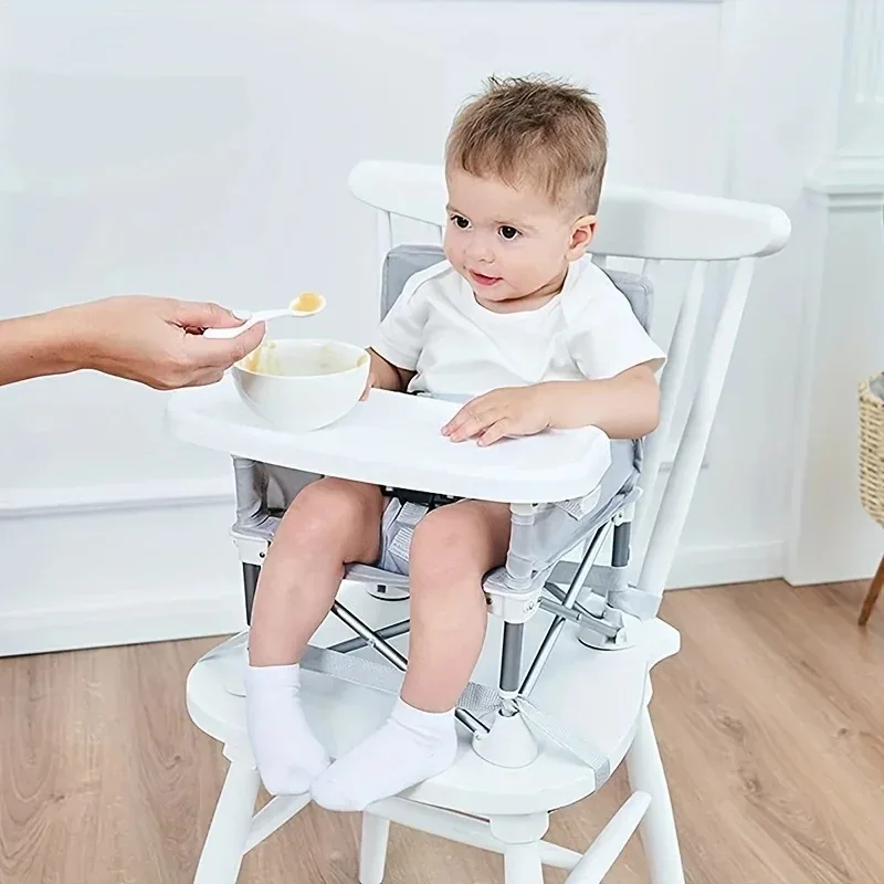 Asiento de refuerzo para bebé, silla de comedor portátil, plegable, de viaje, con alimentación, para exteriores y playa