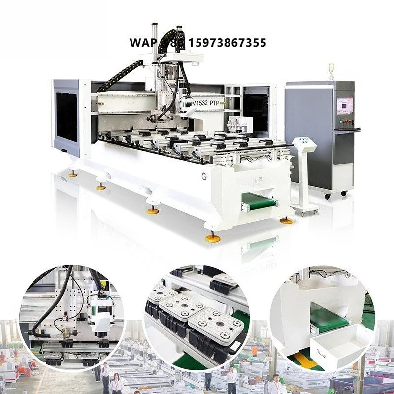 PTP CNC Machining Center Wood Drilling Wood Working Cnc Router Machine for MDF Furniture