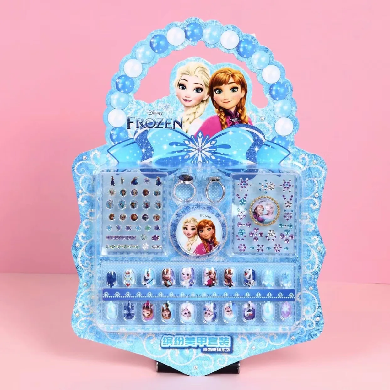 Set di adesivi per unghie Disney Elsa Princess Kawaii impermeabile Frozen Girl Nail Art regalo giocattolo per bambini